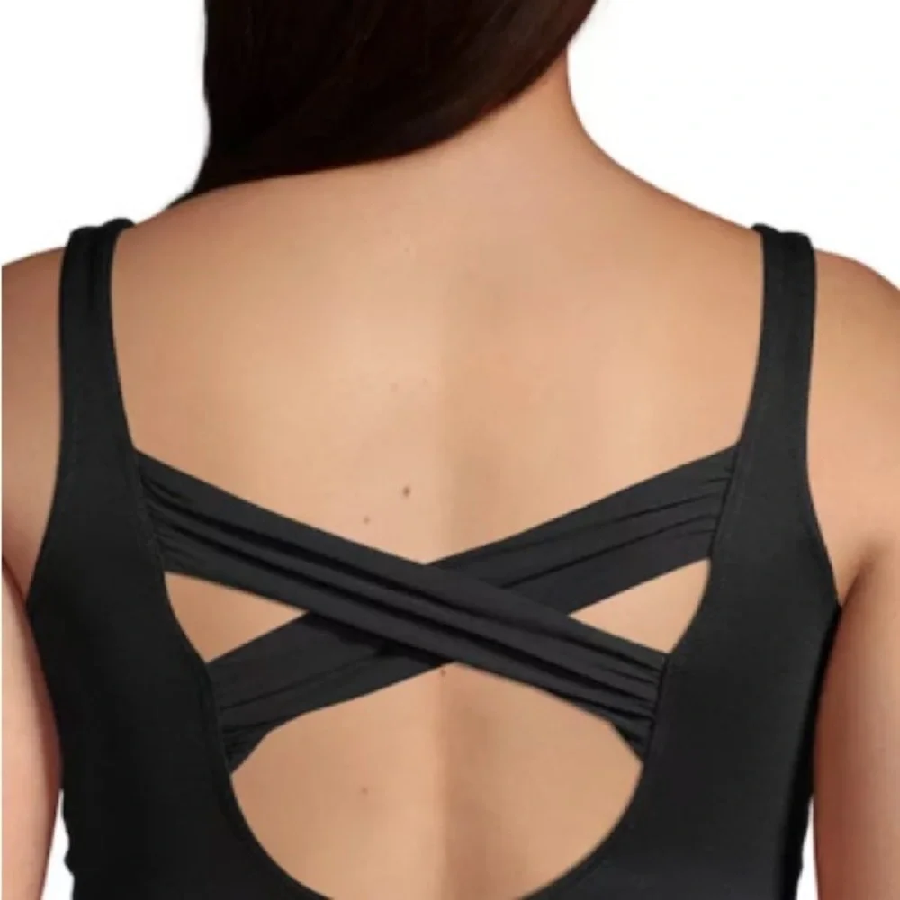 Lands End Black One Piece Swimsuit